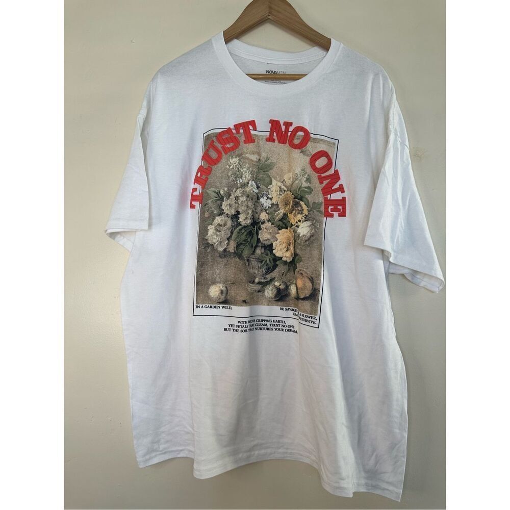 ✅ Fashion Nova Men’s Trust No One Puff Graphic T Shirt Size XXL